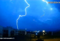 Mais de 160 raios são registrados em Santa Maria, no Rio Grande do Sul; veja vídeo