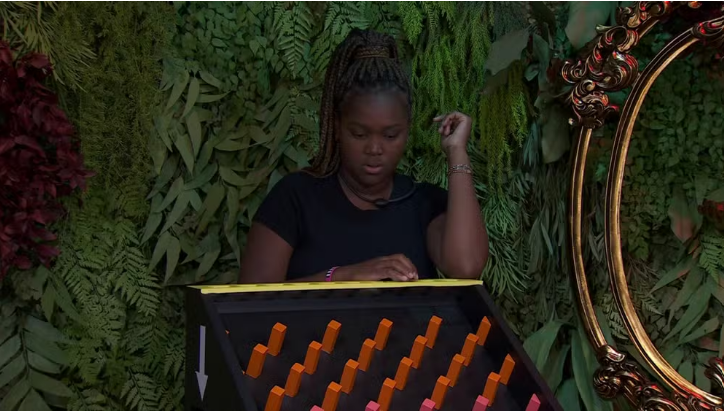 Raquele durante dinâmica "Perde e Ganha" no BBB 24 / Reprodução/Globo