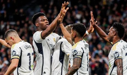 Jogadores do Real Madrid durante partida pela La Liga