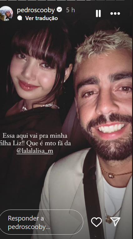 Pedro Scooby "tieta" Lisa, do Blackpink / Reprodução/ Instagram