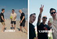Simple Plan curte praia, futebol e caipirinha em passagem pelo Brasil; assista