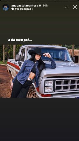Boiadeira mostrou veículo de seu pai ao citar inspiração para canção / Reprodução/Instagram