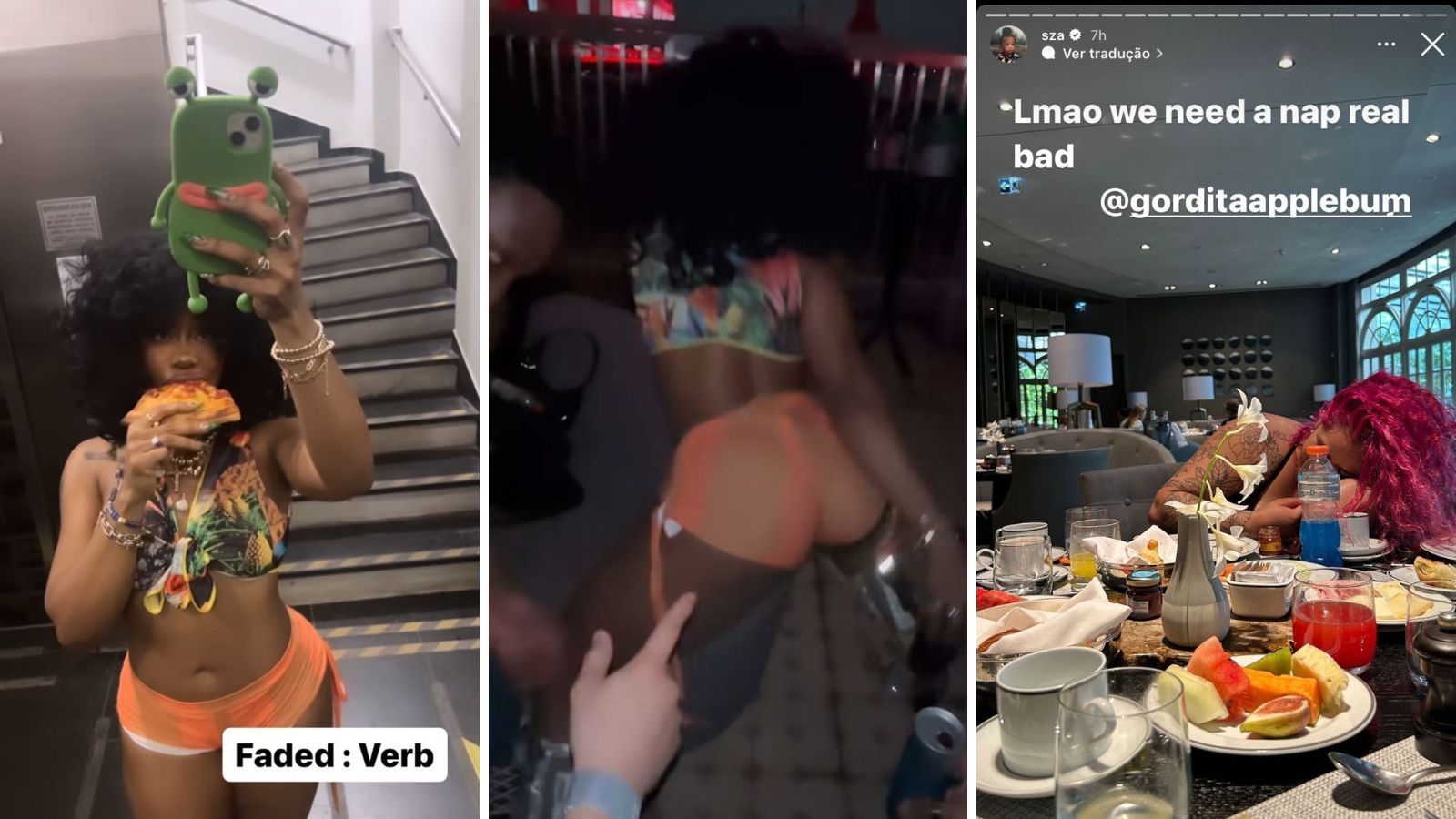 SZA curte festa após show no Lollapalooza / Reprodução/SZA/Instagram