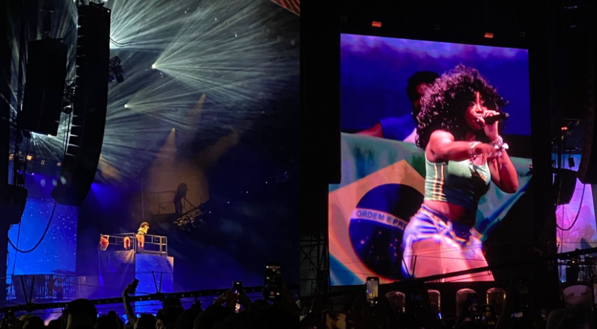 SZA trouxe uma estrutura temática de fundo do mar para seu show no último dia de festival / Nicoly Bastos/CNN