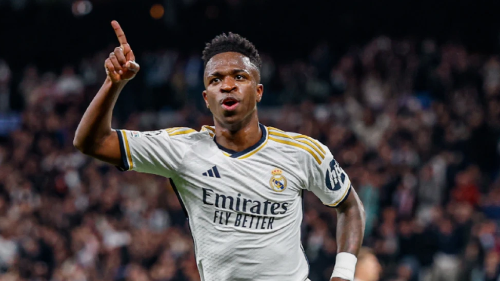 Vini Jr. abriu o placar para o Real Madrid diante do Leipzig