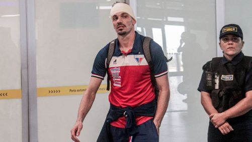 Delegação do Fortaleza após ataque