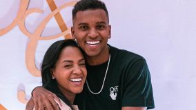 Denise Goes e o jogador Rodrygo