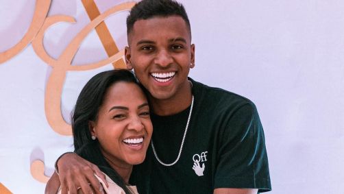 Denise Goes e o jogador Rodrygo