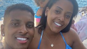 Denise Goes e o jogador Rodrygo