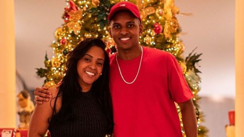 Denise Goes e o jogador Rodrygo