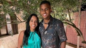 Denise Goes e o jogador Rodrygo