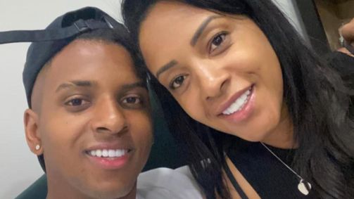 Denise Goes e o jogador Rodrygo