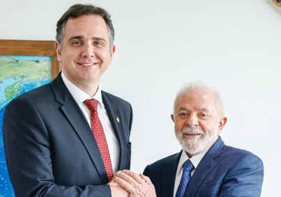 O presidente do Senado, Rodrigo Pacheco (PSD), e o presidente da República, Luiz Inácio Lula da Silva (PT)