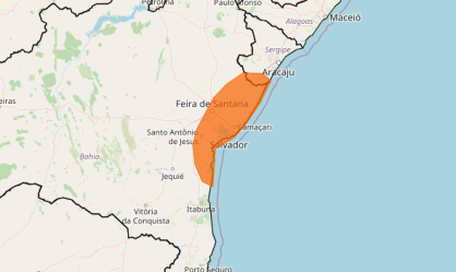 O Instituto Nacional de Meteorologia (Inmet) alerta de perigo de chuvas intensas em Salvador (BA) e região nesta segunda-feira (8).