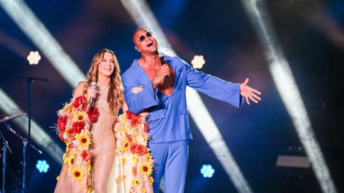 Léo Santana esteve na gravação do novo DVD Claudia Leitte