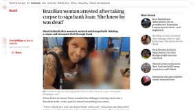 The Guardian repercute caso de mulher que levou morto a banco no Rio de Janeiro
