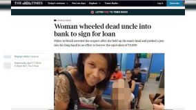 The Times repercute caso de mulher que levou morto a banco no Rio de Janeiro