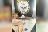 Durante operação em final do Campeonato Mineiro, PM apreende drogas e armas brancas