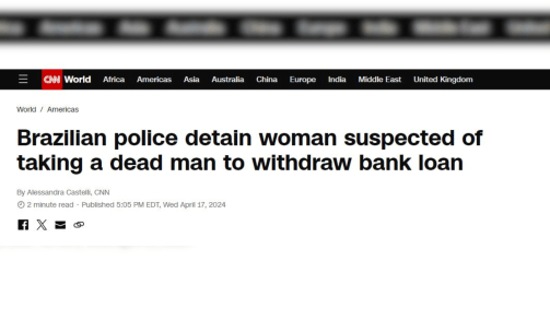 CNN Internacional repercute caso de mulher que levou morto a banco no Rio de Janeiro