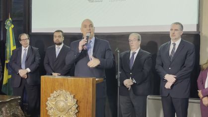 Alexandre de Moraes em discurso no Museu da Democracia, no Rio