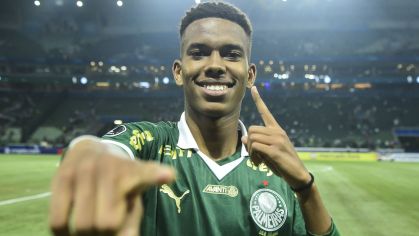 Estevão, atacante do Palmeiras, após vitória do Alviverde