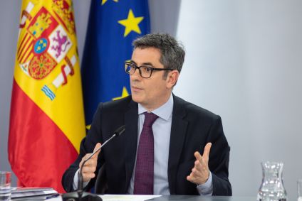 O ministro da Presidência, Justiça e Relações com as Cortes Gerais da Espanha, Félix Bolaños.