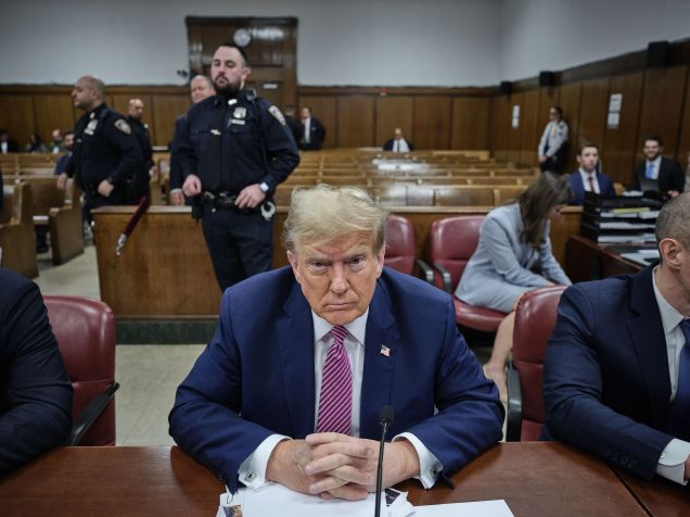 O ex-presidente dos EUA Donald Trump em um Tribunal Criminal de Manhattan para julgamento em 19 de abril de 2024 na cidade de Nova York / Curtis Means - Piscina/Getty Images