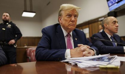 O ex-presidente dos EUA Donald Trump em um Tribunal Criminal de Manhattan para julgamento em 19 de abril de 2024 na cidade de Nova York