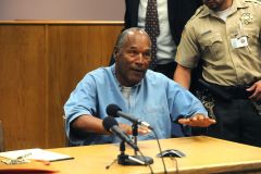 O.J. Simpson durante sua audiência de liberdade condicional no Lovelock Correctional Center, em 20 de julho de 2017, em Lovelock, Nevada.