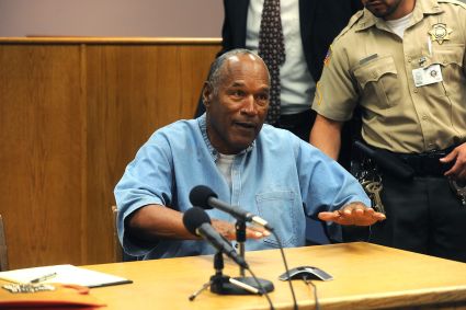 O.J. Simpson durante sua audiência de liberdade condicional no Lovelock Correctional Center, em 20 de julho de 2017, em Lovelock, Nevada.