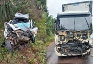 Batida entre carro de prefeitura e caminhão deixa três mortos em SC