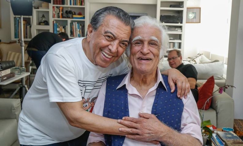 Mauricio de Sousa ao lado de Ziraldo / Arquivo Pessoal