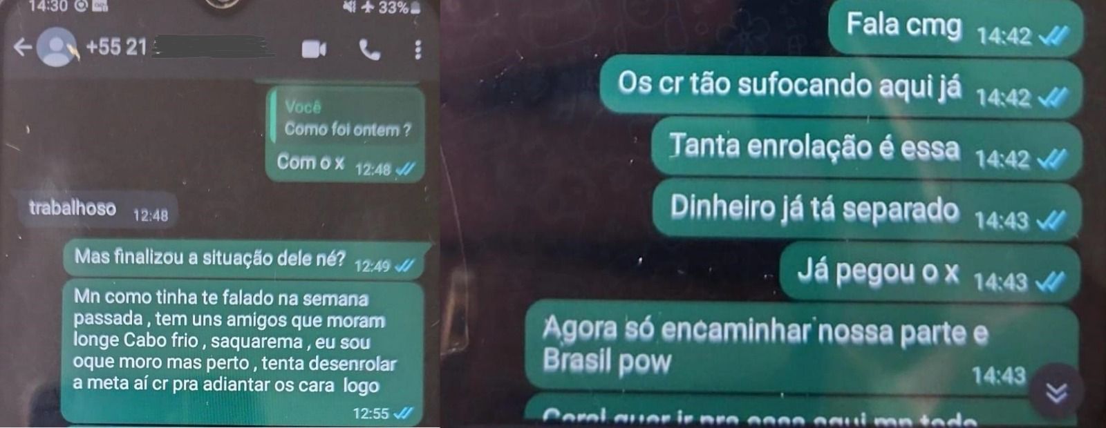 Filipe pergunta como foi com o suposto informante e cobra dinheiro de traficante