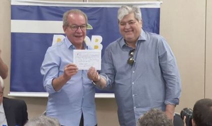 Datena e José Anibal em evento de filiação ao PSDB