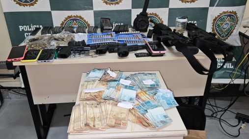 Materiais apreendidos durante operação no Rio
