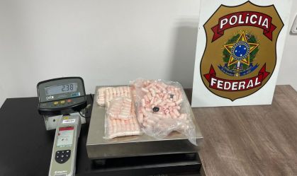 Droga apreendida pela PF no aeroporto de Campinas