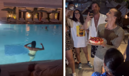 Dançarinos de Madonna curtem piscina do Copacabana Palace