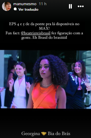 Manu Morelli interpreta Georgina em "Da Ponte Para Lá" / Reprodução/Instagram