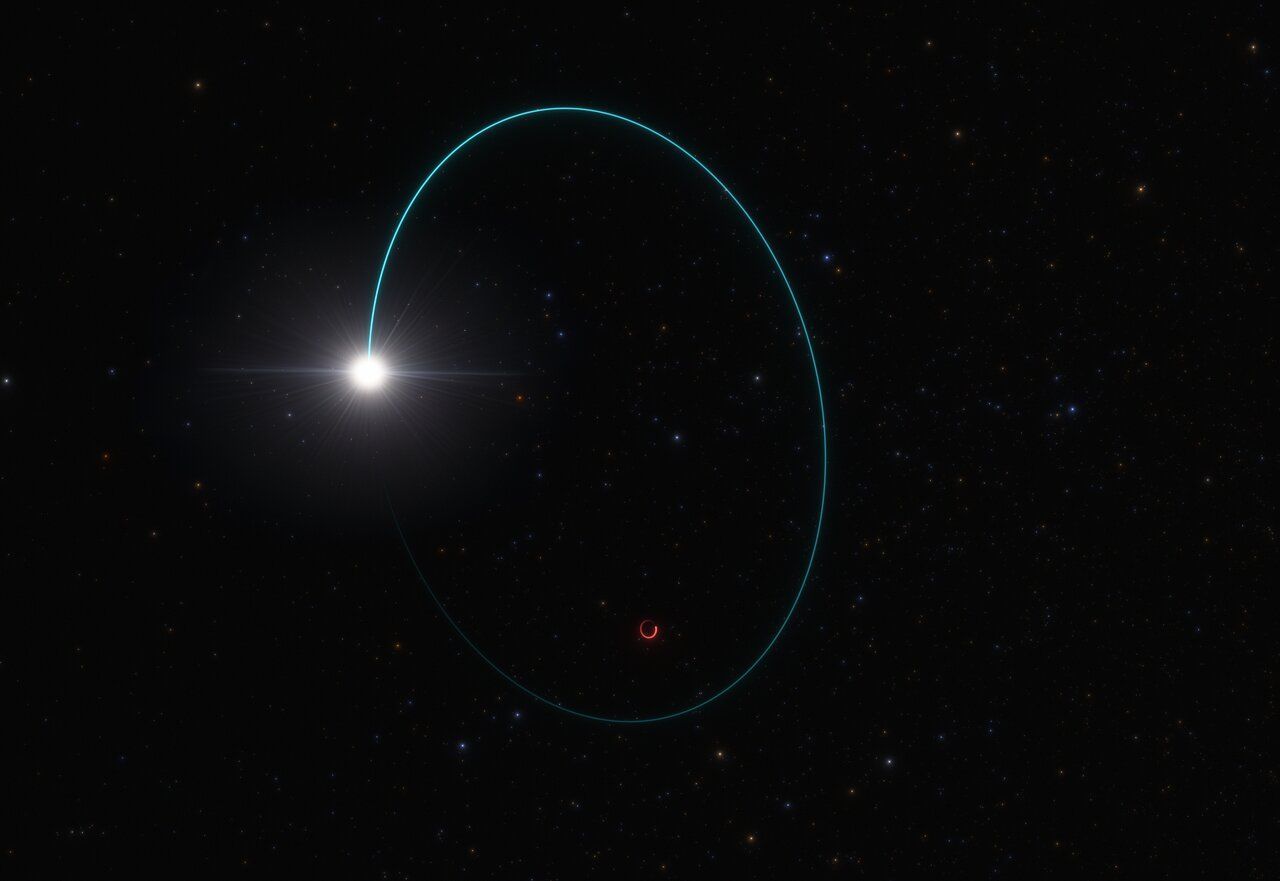 Artist’s impression of the system with the most massive stella