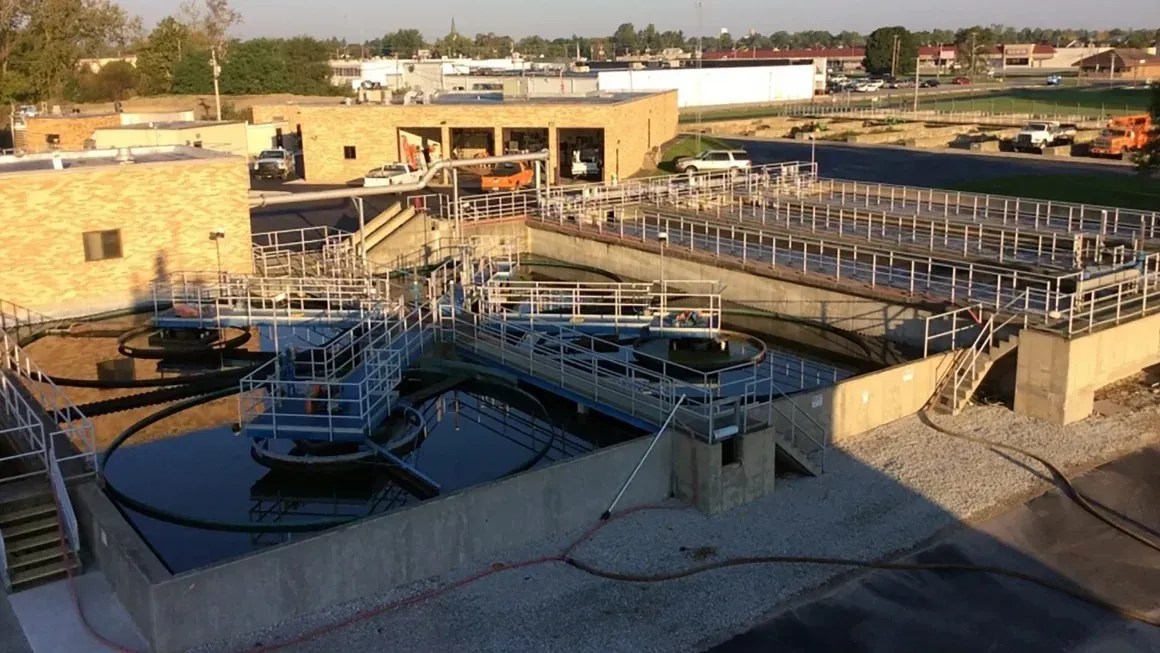 Estação de tratamento de águas residuais de Tipton, Indiana, nos Estados Unidos