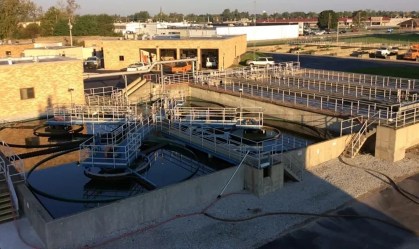 Estação de tratamento de águas residuais de Tipton, Indiana, nos Estados Unidos