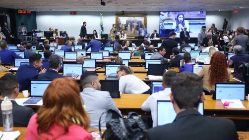 Comissão de Constituição e Justiça e de Cidadania (CCJ) da Câmara dos Deputados durante sessão, em 10 de abril de 2024