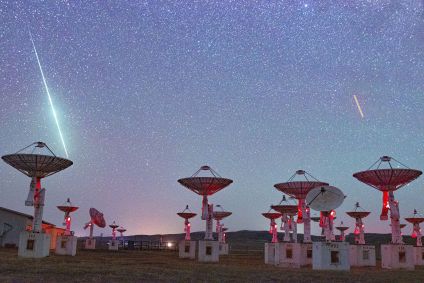 Chuva de meteoros Líridas observada em 19 de abril de 2021 na Estação de Observação de Mingantu, na Mongólia, China