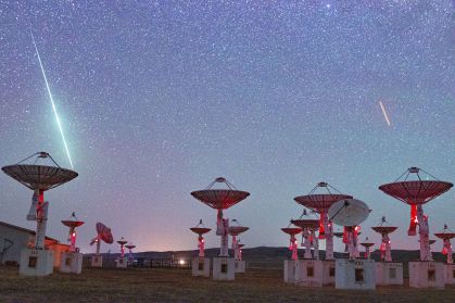 Chuva de meteoros Líridas observada em 19 de abril de 2021 na Estação de Observação de Mingantu, na Mongólia, China