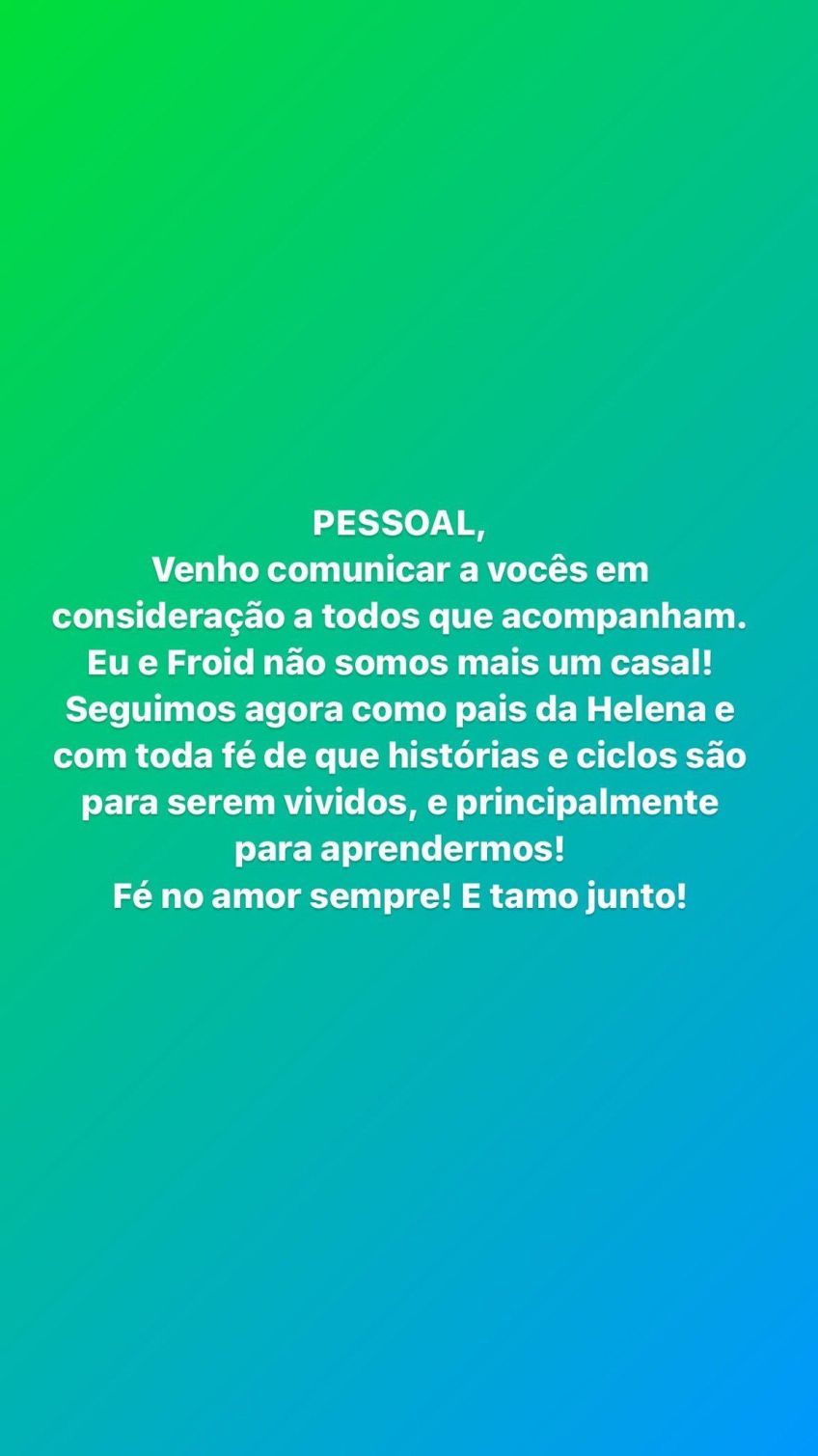 Cynthia Luz anuncia término com rapper Froid / Reprodução/Cynthia Luz/Instagram
