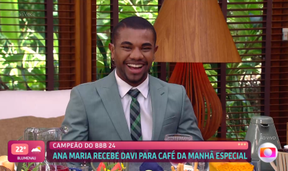 Davi, vencedor do BBB 24, deu entrevista ao "Mais Você" nesta quarta-feira (17)