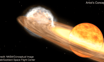 Ilustração feita pela Nasa da explosão estelar