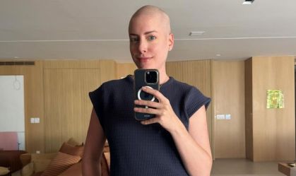 Fabiana Justus celebra alta médica