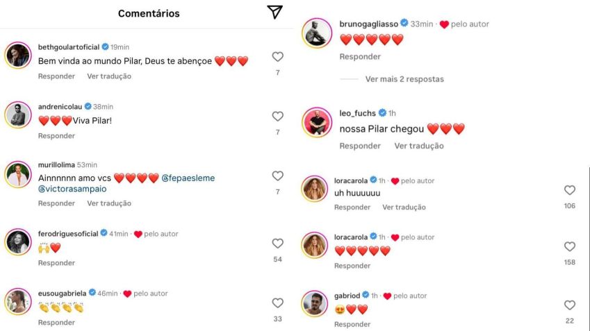 Famosos comemoram nascimento de Pilar / Reprodução/Instagram