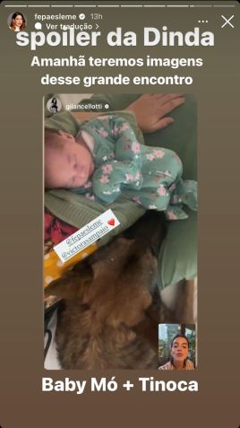 Giovanna Lancellotti fez videochamada com Fê Paes Leme, após nascimento de Pilar / Reprodução/Instagram